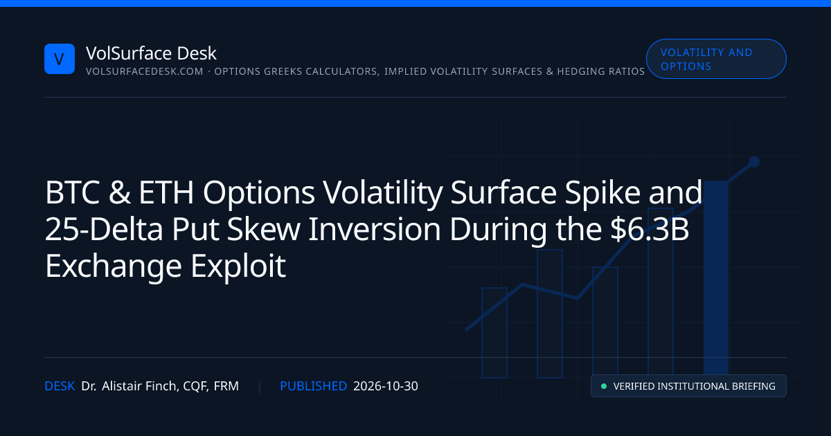 BTC & ETH Options Volatility Surface Spike and 25-Delta Put Skew Inversion During the $6.3B Exchange Exploit — VolSurface Desk institutional chart and forensic breakdown