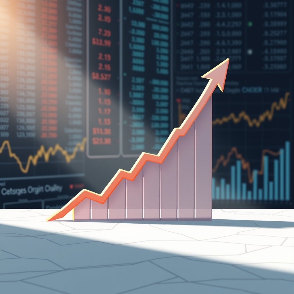 A graph showing a steady upward trend in a financial analysis, representing a company's turnaround.